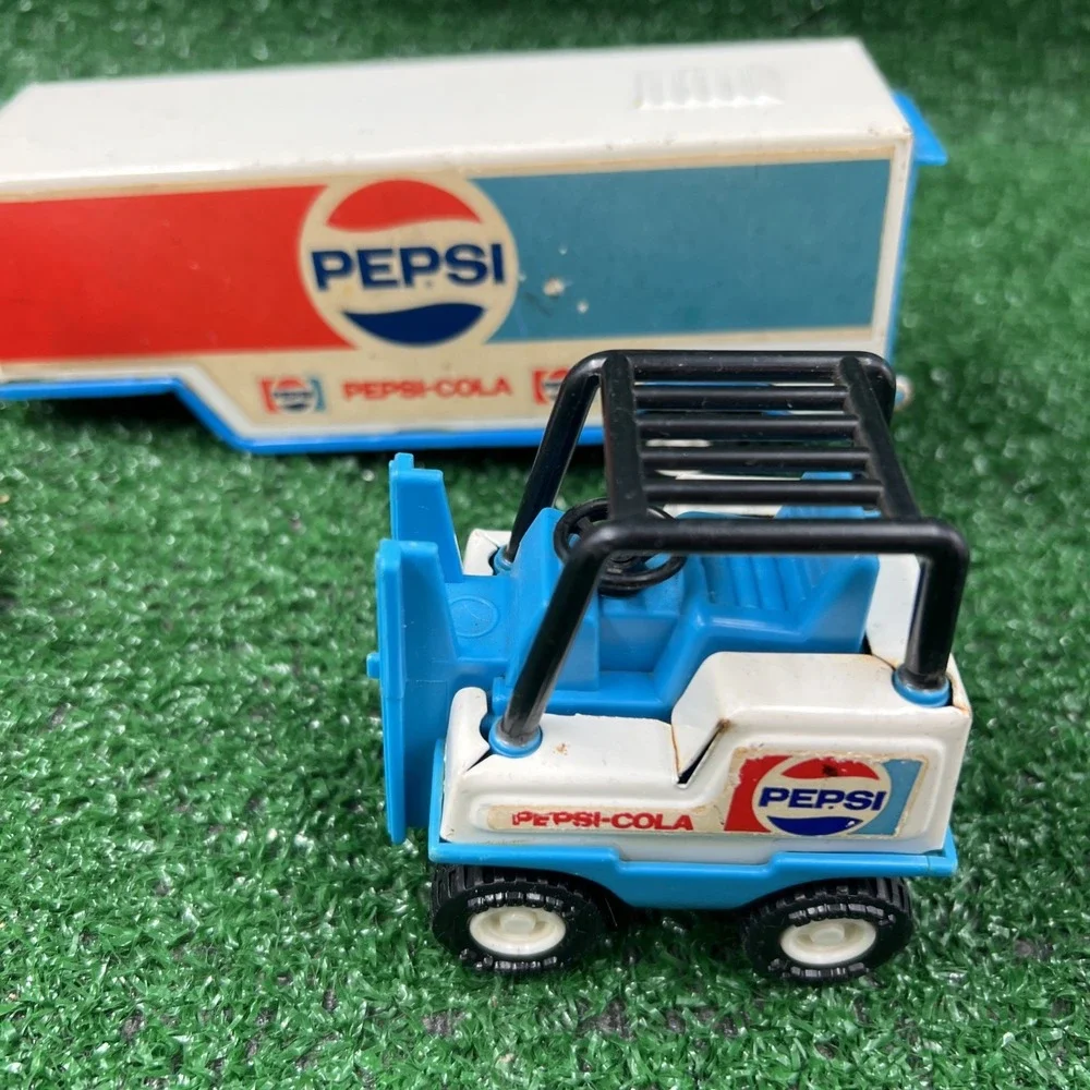Pepsi Cola Buddy L Metal & Plastic Semi Truck & Fork Lift Missing Lifts Vintage‎